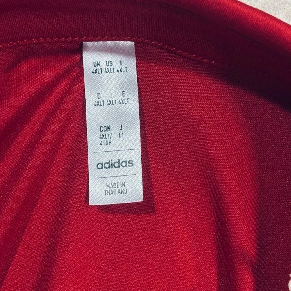 Adidas Polo Shirt Mens 4XLT Red Polyester Athletic AeroReady Golf Classic NEW